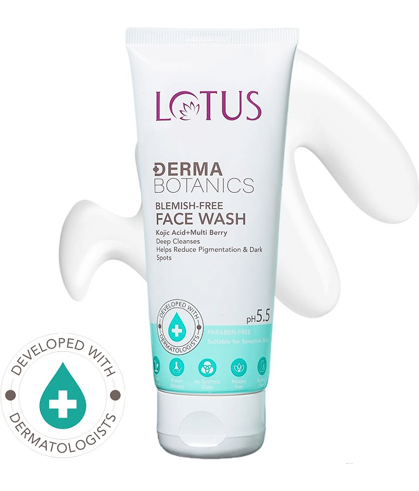 Lotus Herbals DermaBotanics Kojic Acid + Multi Berry Blemish-Free Face Wash, pH5.5 100g (Pack of 1)