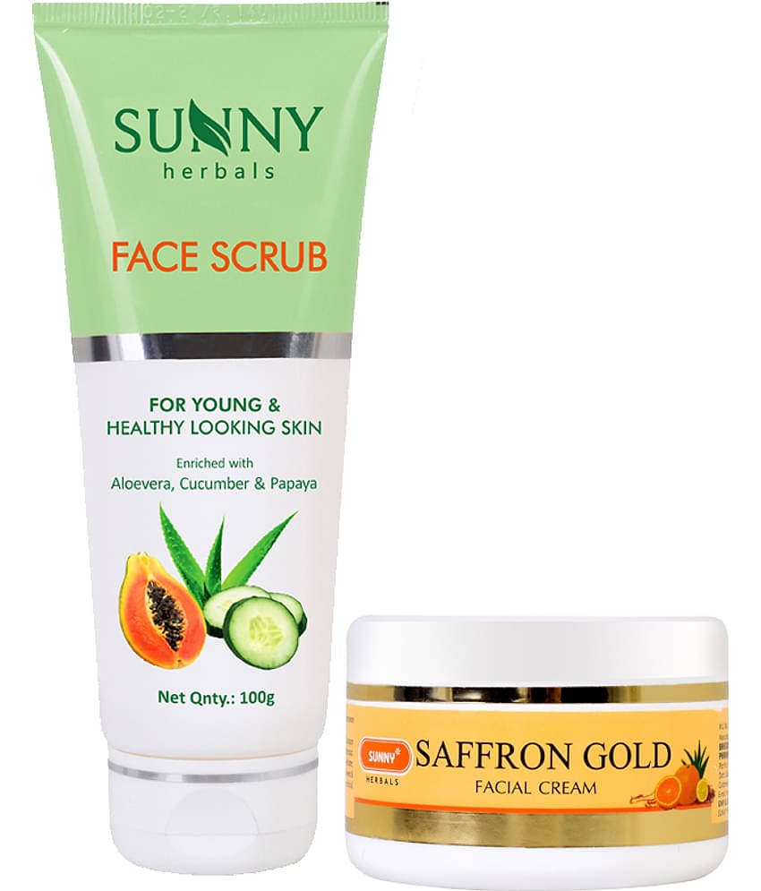 SUNNY HERBALS Saffron Facial Cream 100 gm & Face Scrub & Exfoliators 100 gm