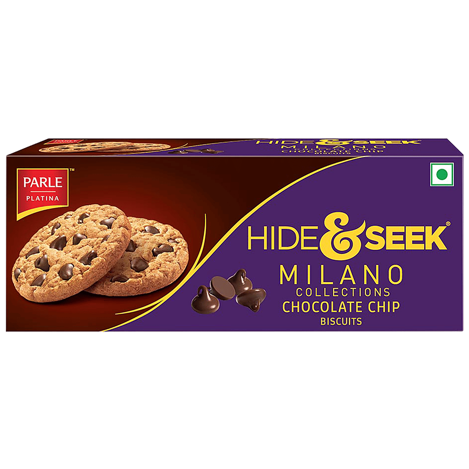 Parle Hide & Seek - Milano Choco Chip Cookies, Crunchy, Rich In Taste, 75 g Pouch