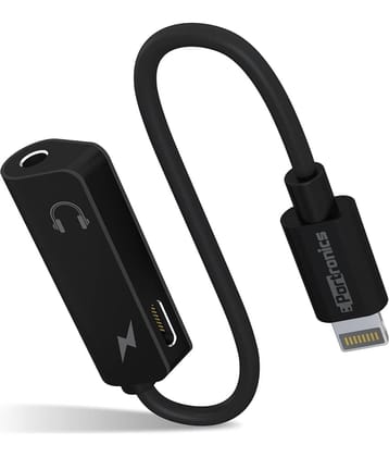 Portronics I konnect One:2-in-1 8Pin to Aux & 8Pin Connector ,Black (por 1270)