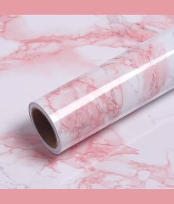KRAMOX Marble Premium Vinyl Peel and Stick Waterproof Removable DIY Wall Stickers for Home,Kitchen,almirah, and ofc Background Wallpaper (Pink, 60x200cm) (Pink foil Paper)