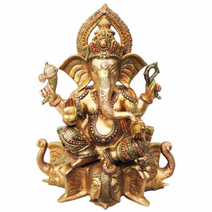 Brass Showpiece Ganesh Ji God Idol Statue (BSMAS424)