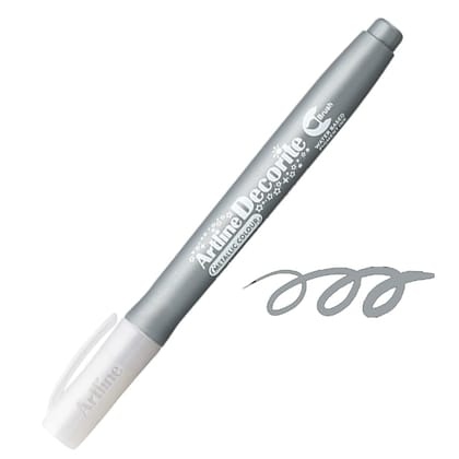 Artline Decorite Brush Marker Pack of 12 (Silver Colours) | Popular Choice For Artists And Crafters
