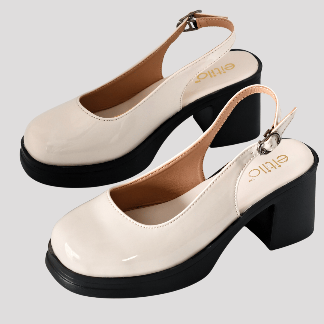 Cream Block-Heeled Sandal-35