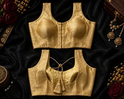 Golden Brocade Designer Readymade Blouse