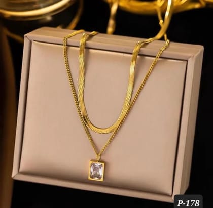 Anti tarnish double chain Necklace Anti tarnish double chain Necklace