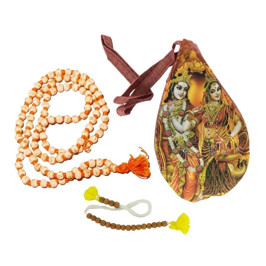 MAYAPURI Radhan Krishna Printed Chanting Bag/Japa Bag with Japa Mala & Sakshi Mala (Pack of 1) - Pooja Needs | Buy online on ZillyBuy