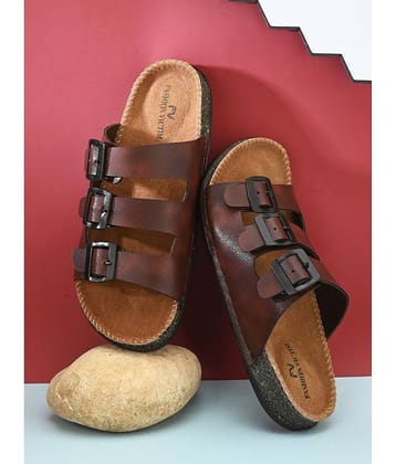 Fashion Victim Brown Men's Leather Slipper