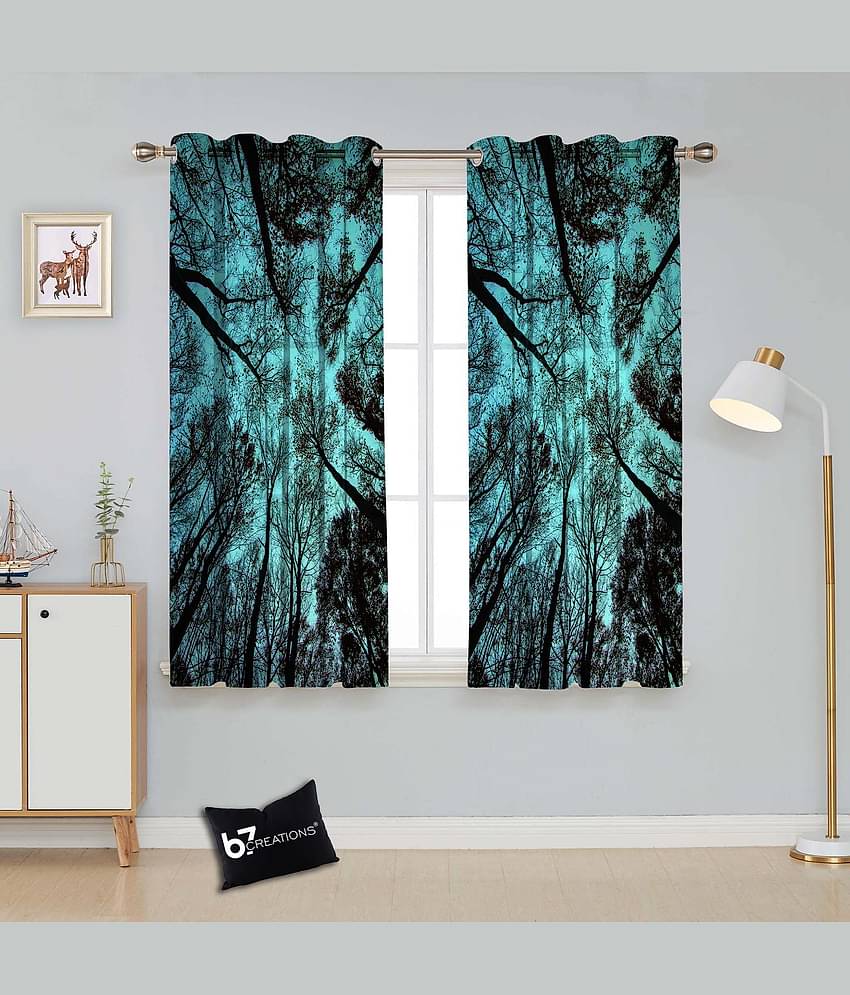 BELLA TRUE Printed Semi-Transparent Curtain 5 ft Pack of 1 Multicolor