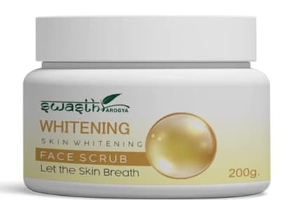 Swasth Arogya Whitening Face Scrub || Lightens Skin Tone || Dirt & Impurities || Free Of Mineral Oils & Parabens || Clear & Radiant || Pack Of 1 Jar Whitening Face Scrub (200gm.)