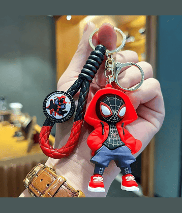 Red Hoodie Spider-Man 3D Silicone Keychain Key Chain Ring Pendant Toy Kids Gifting,Girls,Boys Key Chain