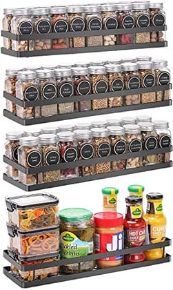 Craft Expertise Metal Spice Rack Organiser Wall Mounted, Hanging Seasoning Spice Rack Shelf Holder, Storage