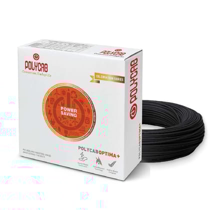 Polycab Optima Plus FR-LF 4 SQ-MM, 90 Meters PVC Insulated Copper Wire Single Core Flexible House Cable for Domestic & Industrial Connections Electric Wire (Black)