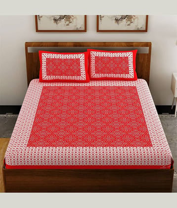 Uniqchoice Cotton Queen Bedsheet ( Red )