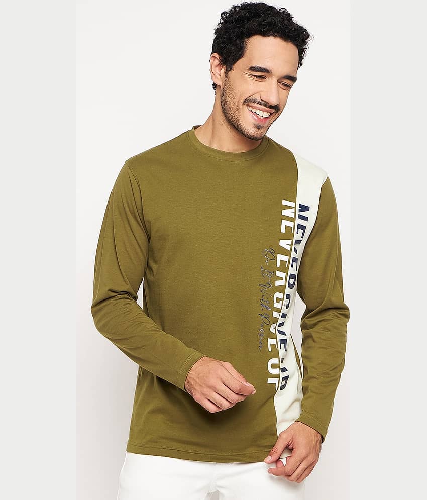 Club York Pack of 1 Cotton Blend Regular Fit Men's T-Shirt ( Olive )