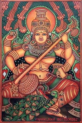 Saraswathi Devi Acrylic Canvas Wall Art - 2x3 Feet - Spiritual Decor Featuring Goddess of Wisdom and Arts - Vibrant Colors and Intricate Details for Meditation Spaces and Living Rooms