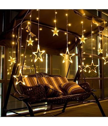 Stylopunk 12 Stars 138 LED Star Outdoor Decoration Yellow LED String Light 3 Meter - Pack of 1