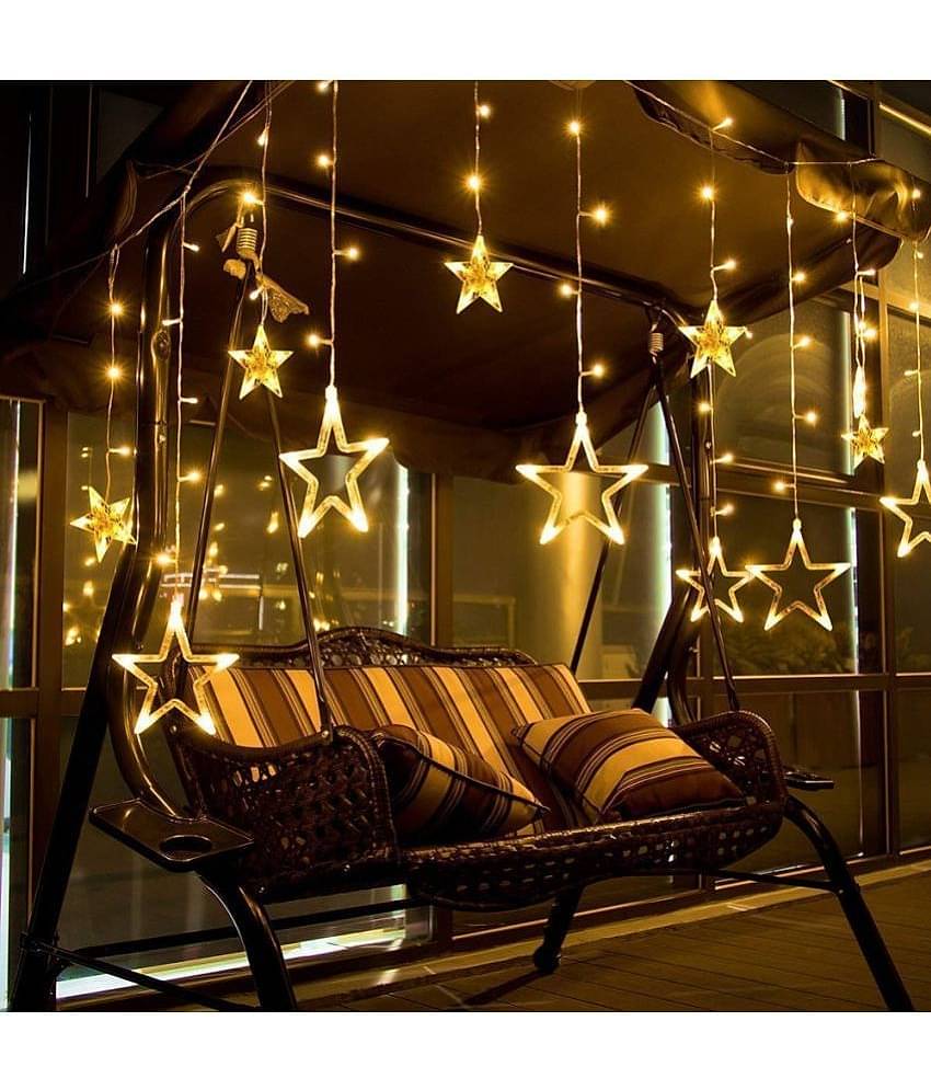 Stylopunk 12 Stars 138 LED Star Outdoor Decoration Yellow LED String Light 3 Meter - Pack of 1