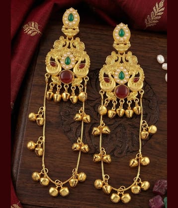 Bhagya Lakshmi Gold Jhumki Earrings ( Pack of 1 )