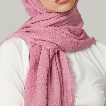 Cotton Crinkle Hijab - Pink-Pink