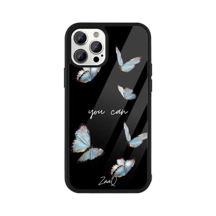 Black Delicate Phase ZaaQ Premium Glass Case for iPhones  Style Meets Protection  Apple iPhone 13 Pro Max