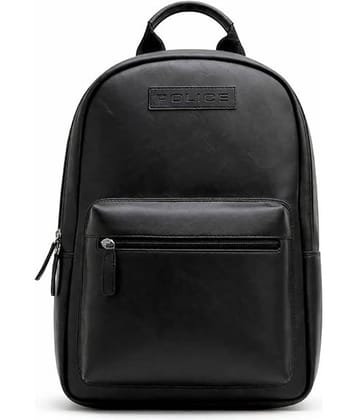Police 30 Ltrs Leather Backpack *For Men & Women ( Black )