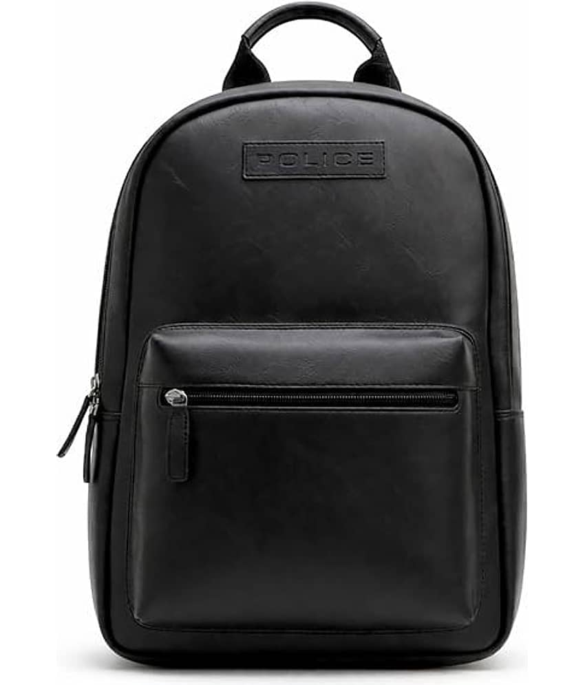 Police 30 Ltrs Leather Backpack *For Men & Women ( Black )