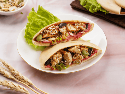Grilled Chicken and Hummus Pita Pocket
