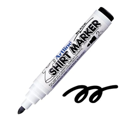 Artline T-Shirt Marker Pack of 12 (Black Colours) | For use on T-SHIRTS, SWEAT-SHIRTS, JEANS & other cotton fabrics