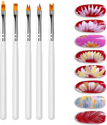Cameleon 5PC Flower Brush Shaded Nails 3 g