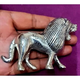 Astro-D Silver Lion Figurine for Home Decor, Pooja, Vastu  Gifting Purpose, (Silver, Silver)