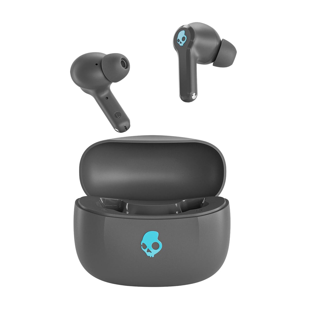 Skullcandy InkD True Wireless Earbuds, 48Hr Battery + Rapid Charge, Quad-Mic ENC, Multipoint Pairing, 10mm Drivers, Low Latency, Sweat & Water Resistant, Bluetooth v5.4 -Gery Matte