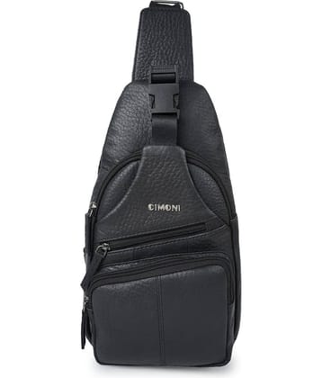 CIMONI Black Solid Messenger Bag
