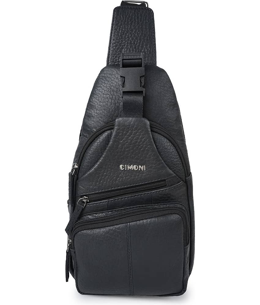 CIMONI Black Solid Messenger Bag