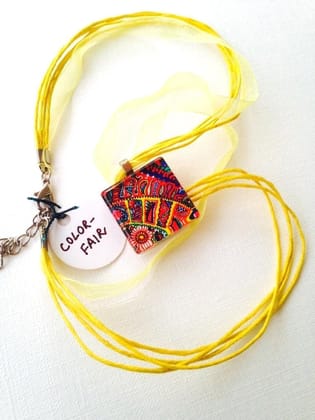 Color Fair Square Glass Pendant