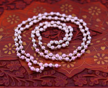 925 sterling silver fabulous plain solid beads chain japp mala 108 beads japp chain 35 inches long unisex necklace stylish jewelry ch52