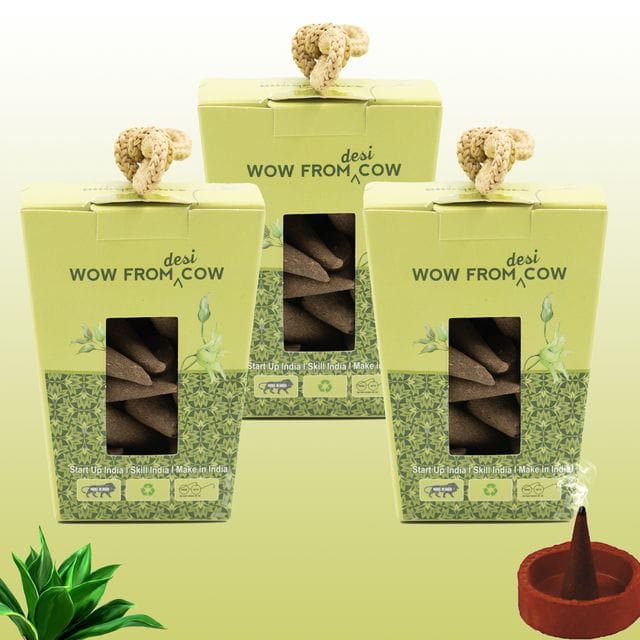 Nandi Panchgavya 100 Percent Cow Dung Kevda Dhoop Cones (150 Pcs)