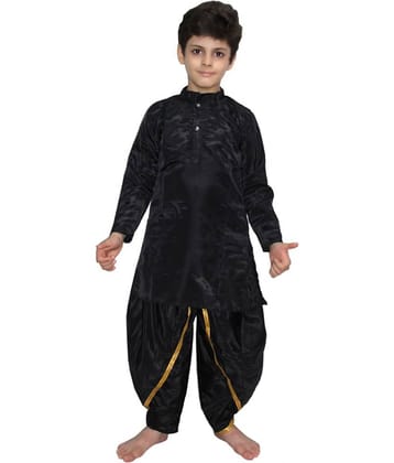 Kaku Fancy Dresses Ethnic Wear Black Dhoti Kurta Costume -Black, 10-12 Years, For Boys