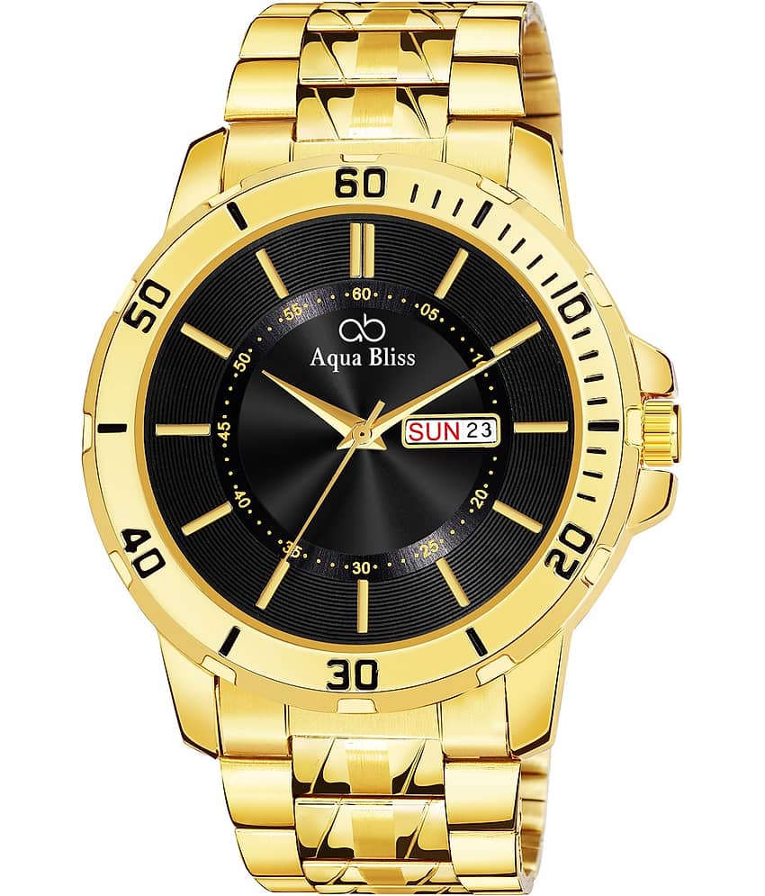 AQUA BLISS - Gold Stainless Steel Analog Men's Watch