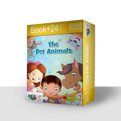 Advit Toys The Pet Animals Jigsaw Puzzle - 24 Piece + 16 Pages Educational Book