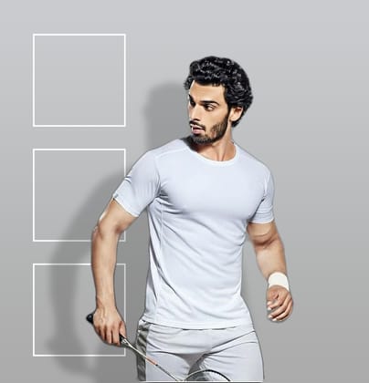 TechnoSport Crew Neck Half Sleeve Dry Fit T Shirt for Men OR-35 (White)-S