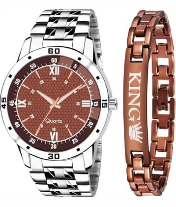 Shivark Silver Stainless Steel Analog Men's Watch