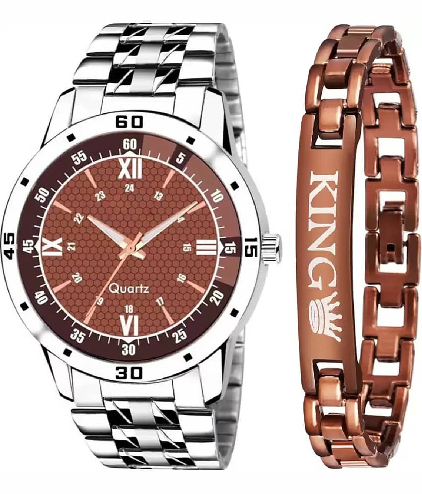 Shivark Silver Stainless Steel Analog Men's Watch