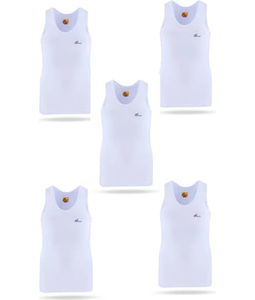 Renox Pack of 5 Boys Cotton Vest ( White )