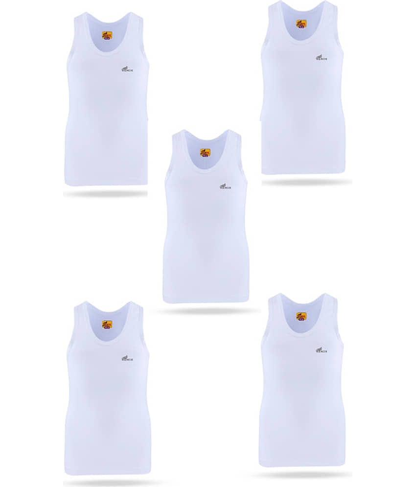 Renox Pack of 5 Boys Cotton Vest ( White )