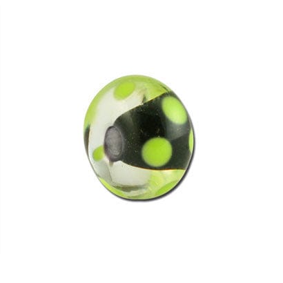 Beadwaala Handmade Fancy Lampwork Glass For Jewelry Making. (Roundel) SFL-206-Per Packet 25 Pcs / 10X18 MM