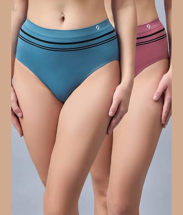 C9 Airwear Pack of 2 Nylon Striped Women's Briefs ( Multicolor )
