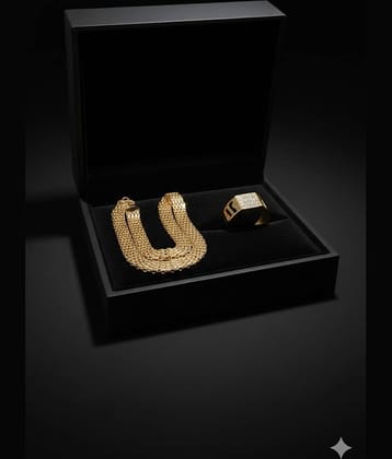 Fadiso Fashion Gold Plated Chain ( Set of 2 )