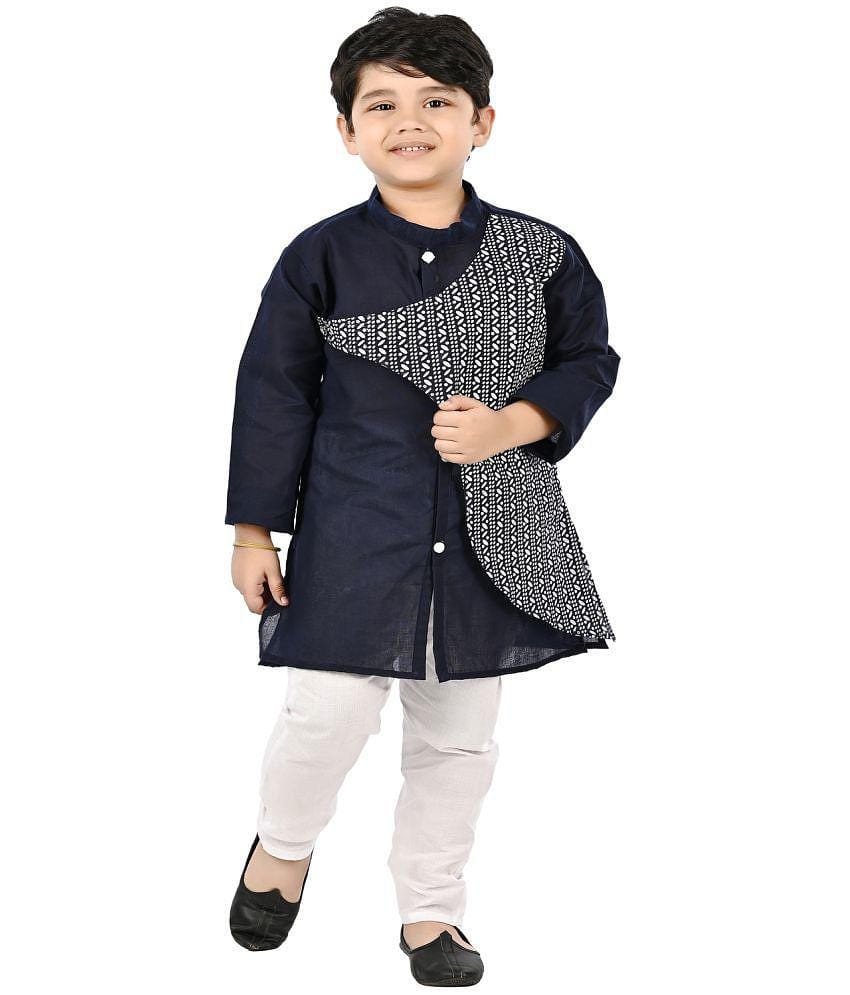 s muktar garments - Navy Cotton Blend Boys ( Pack of 1 ) - None