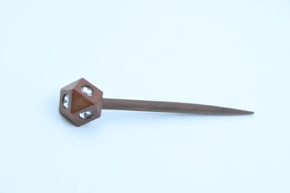Wooden Crystal Top Hair Stick